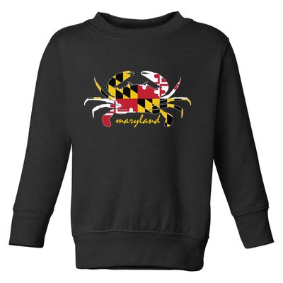 Maryland Crab Cute State Pride Flag Toddler Sweatshirt