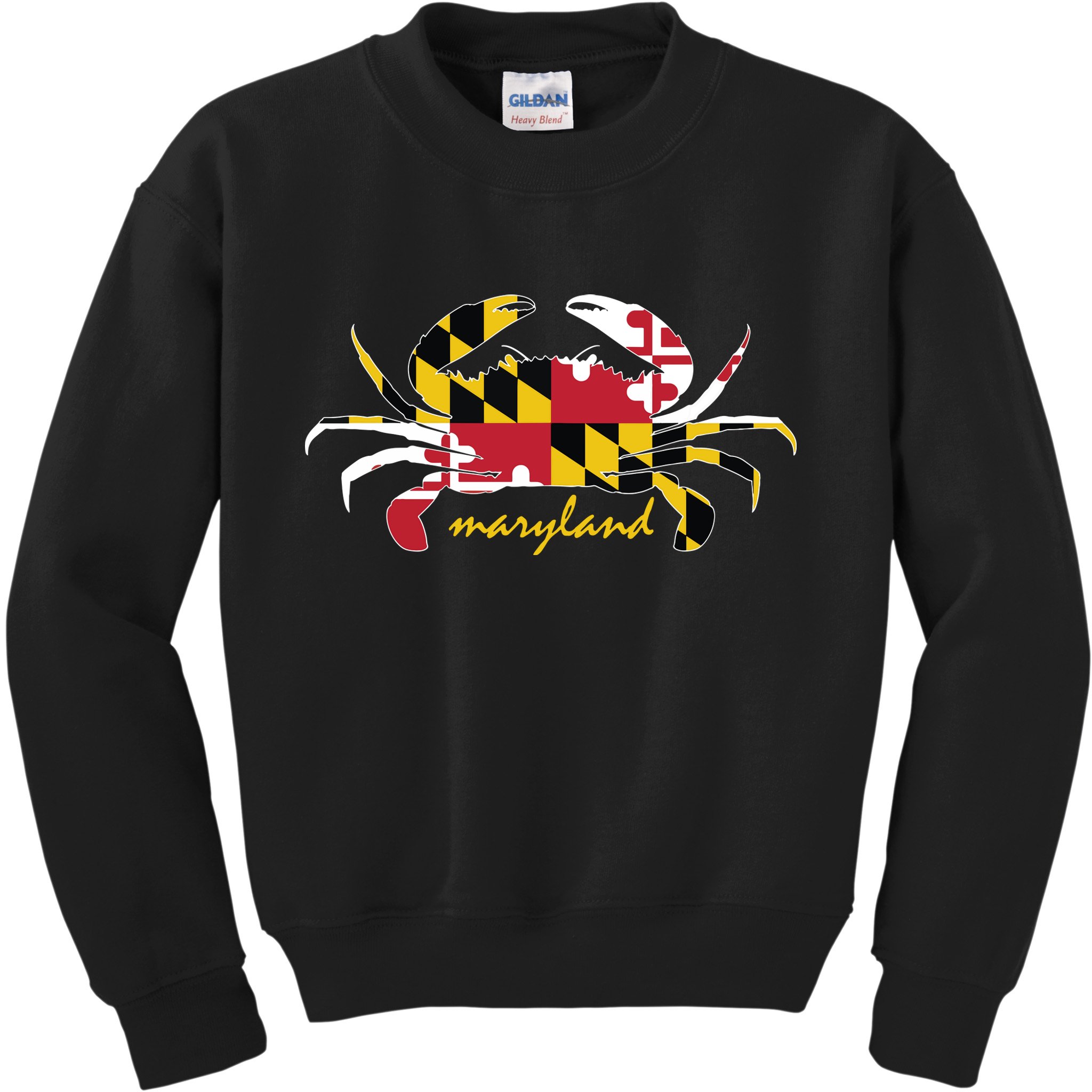 Maryland Crab Cute State Pride Flag Kids Sweatshirt