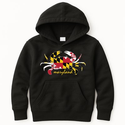Maryland Crab Cute State Pride Flag Kids Hoodie