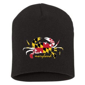 Maryland Crab Cute State Pride Flag Short Acrylic Beanie