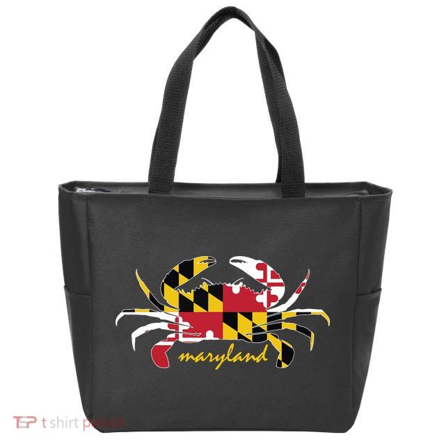 Maryland Crab Cute State Pride Flag Zip Tote Bag