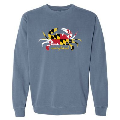 Maryland Crab Cute State Pride Flag Garment-Dyed Sweatshirt