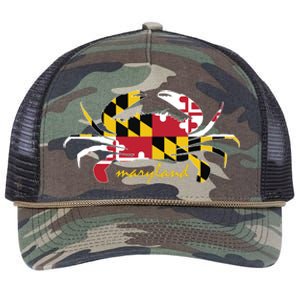 Maryland Crab Cute State Pride Flag Retro Rope Trucker Hat Cap