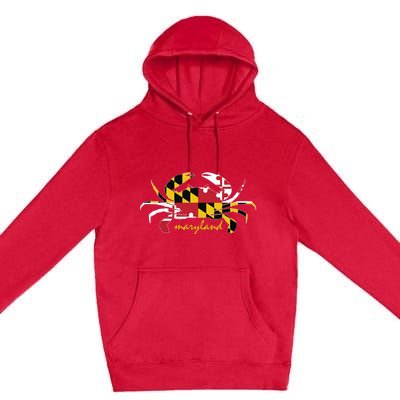 Maryland Crab Cute State Pride Flag Premium Pullover Hoodie