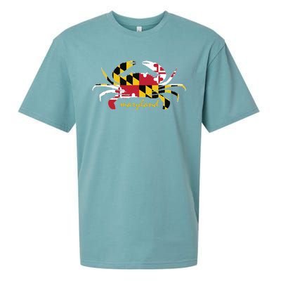 Maryland Crab Cute State Pride Flag Sueded Cloud Jersey T-Shirt