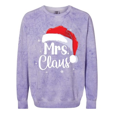 Mrs Claus Christmas Couples Matching His And Her Pajama Colorblast Crewneck Sweatshirt