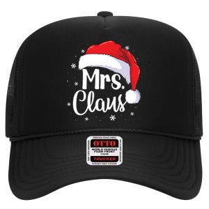 Mrs Claus Christmas Couples Matching His And Her Pajama High Crown Mesh Back Trucker Hat