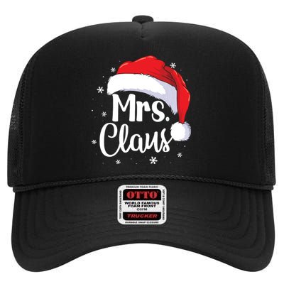 Mrs Claus Christmas Couples Matching His And Her Pajama High Crown Mesh Back Trucker Hat