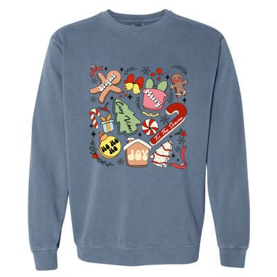 Merry Christmas Candy Cakes Gingerbread Cozy Vibes Garment-Dyed Sweatshirt