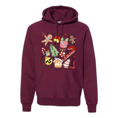 Merry Christmas Candy Cakes Gingerbread Cozy Vibes Premium Hoodie