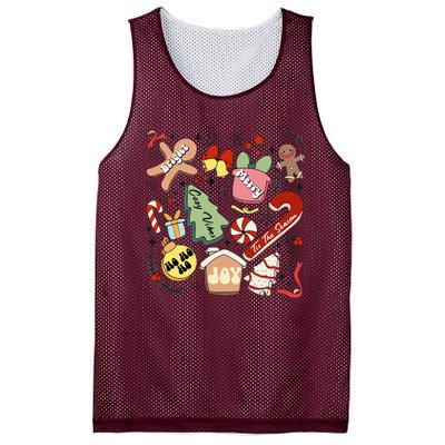 Merry Christmas Candy Cakes Gingerbread Cozy Vibes Mesh Reversible Basketball Jersey Tank