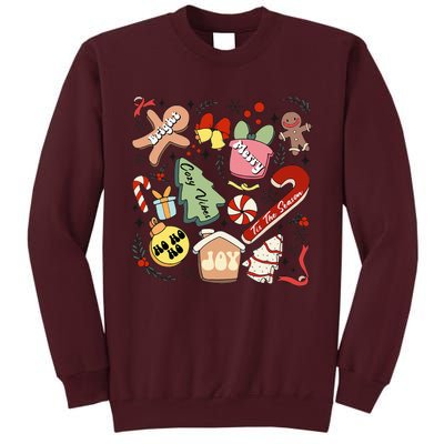 Merry Christmas Candy Cakes Gingerbread Cozy Vibes Tall Sweatshirt