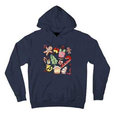 Merry Christmas Candy Cakes Gingerbread Cozy Vibes Tall Hoodie