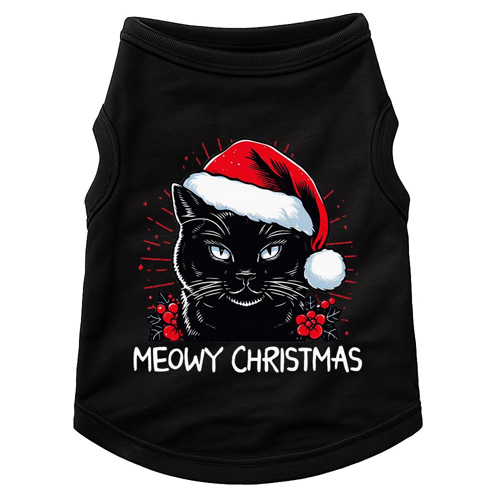 Merry Christmas Celebration Happy Xmas Christmas Black Cat Doggie Tank