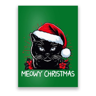 Merry Christmas Celebration Happy Xmas Christmas Black Cat Poster