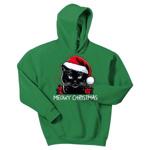 Merry Christmas Celebration Happy Xmas Christmas Black Cat Kids Hoodie