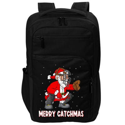 Merry Catchmas Christmas Santa Claus Baseball Catcher Xmas Gift Impact Tech Backpack
