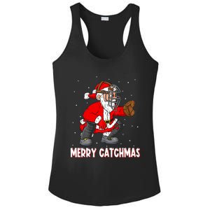 Merry Catchmas Christmas Santa Claus Baseball Catcher Xmas Gift Ladies PosiCharge Competitor Racerback Tank