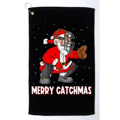 Merry Catchmas Christmas Santa Claus Baseball Catcher Xmas Gift Golf Towel