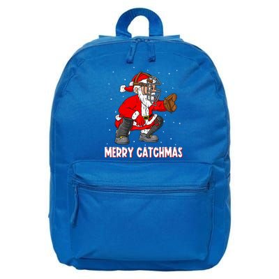 Merry Catchmas Christmas Santa Claus Baseball Catcher Xmas Gift 16 in Basic Backpack