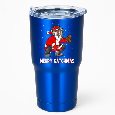 Merry Catchmas Christmas Santa Claus Baseball Catcher Xmas Gift Tumbler