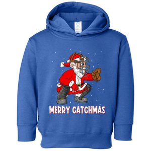 Merry Catchmas Christmas Santa Claus Baseball Catcher Xmas Gift Toddler Hoodie