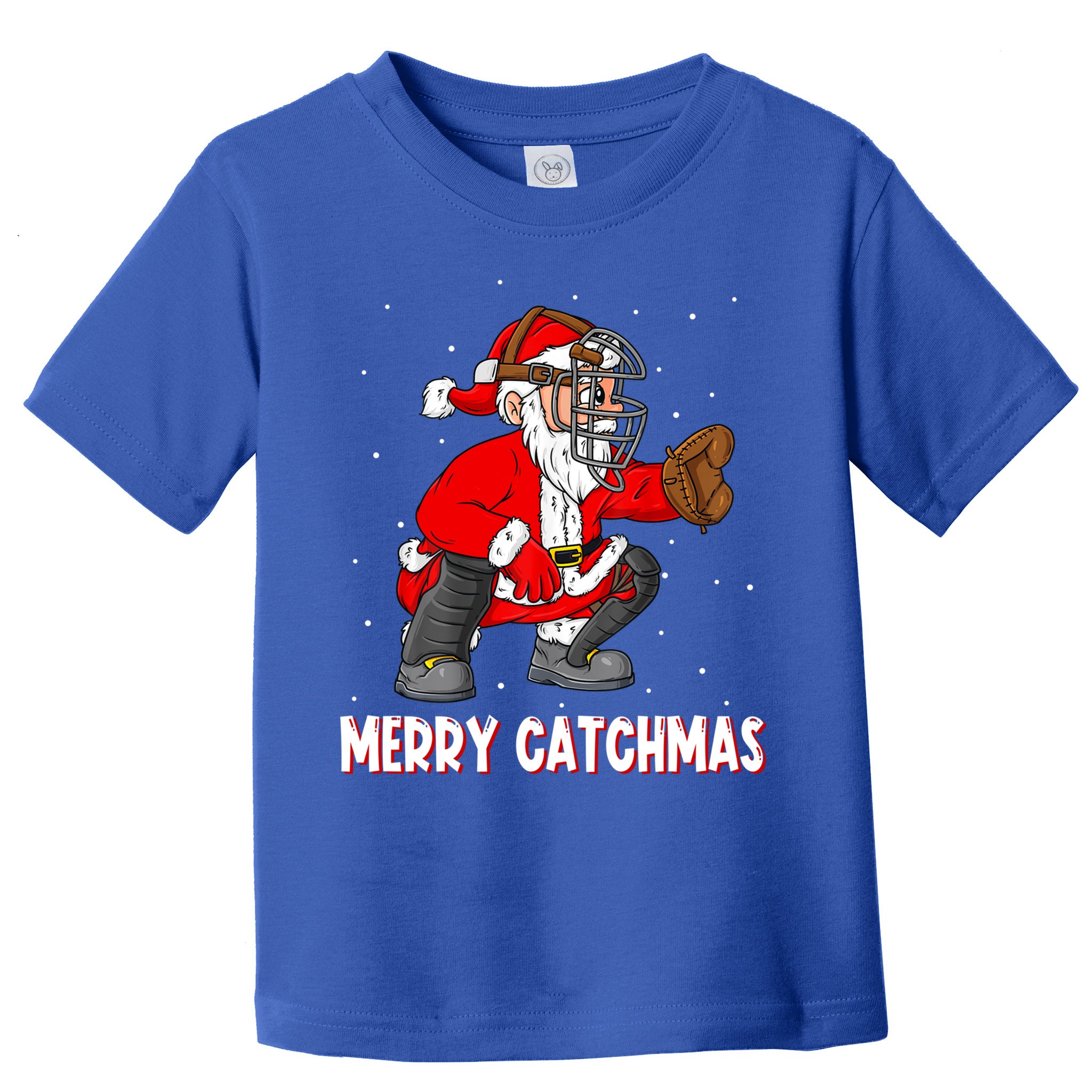 Merry Catchmas Christmas Santa Claus Baseball Catcher Xmas Gift Toddler T-Shirt