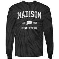 Madison Connecticut Ct Vintage Athletic Sports Tie-Dye Long Sleeve Shirt