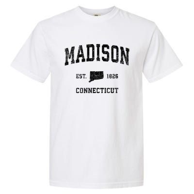 Madison Connecticut Ct Vintage Athletic Sports Garment-Dyed Heavyweight T-Shirt