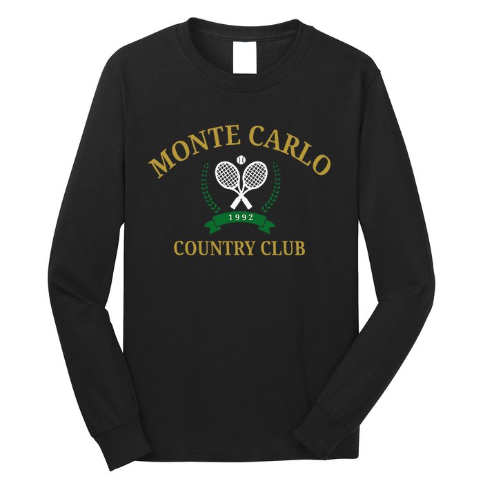 Monte Carlo Country Club Vintage Tennis Aesthetic Long Sleeve Shirt