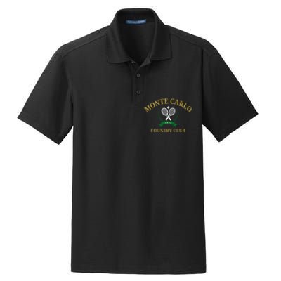 Monte Carlo Country Club Vintage Tennis Aesthetic Dry Zone Grid Polo