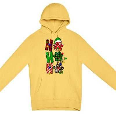 Merry Christmas Celebration Dog Owners Ho Ho Ho Meaningful Gift Premium Pullover Hoodie