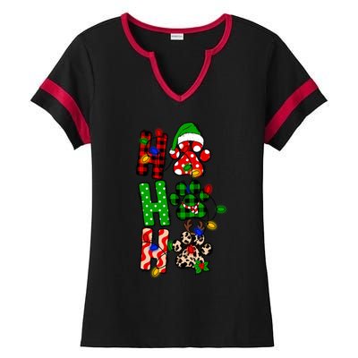 Merry Christmas Celebration Dog Owners Ho Ho Ho Meaningful Gift Ladies Halftime Notch Neck Tee