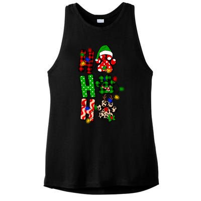 Merry Christmas Celebration Dog Owners Ho Ho Ho Meaningful Gift Ladies PosiCharge Tri-Blend Wicking Tank