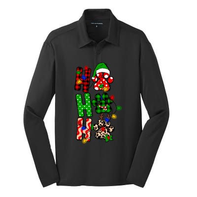 Merry Christmas Celebration Dog Owners Ho Ho Ho Meaningful Gift Silk Touch Performance Long Sleeve Polo