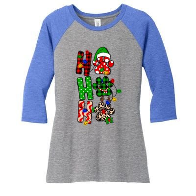 Merry Christmas Celebration Dog Owners Ho Ho Ho Meaningful Gift Women's Tri-Blend 3/4-Sleeve Raglan Shirt