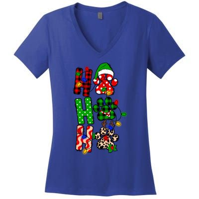 Merry Christmas Celebration Dog Owners Ho Ho Ho Meaningful Gift Women's V-Neck T-Shirt