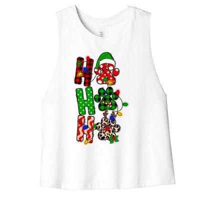 Merry Christmas Celebration Dog Owners Ho Ho Ho Meaningful Gift Women's Racerback Cropped Tank