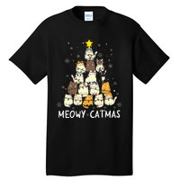 Meowy Catmas Cat Christmas Tree Xmas Funny Santa Tall T-Shirt