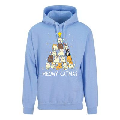 Meowy Catmas Cat Christmas Tree Xmas Funny Santa Unisex Surf Hoodie