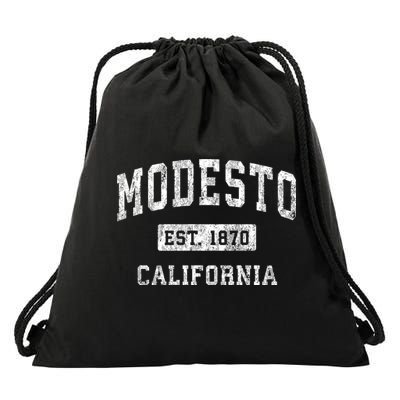 Modesto California Ca Vintage Established Sports Drawstring Bag