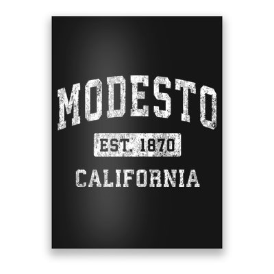 Modesto California Ca Vintage Established Sports Poster