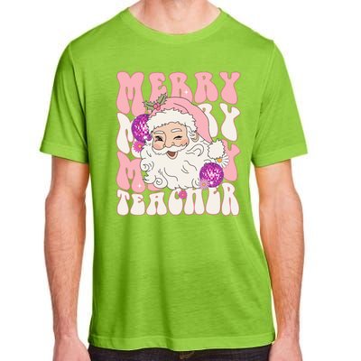 Merry Christmas Cute Teacher Disco Santa Adult ChromaSoft Performance T-Shirt