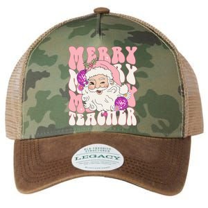 Merry Christmas Cute Teacher Disco Santa Legacy Tie Dye Trucker Hat