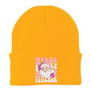 Merry Christmas Cute Teacher Disco Santa Knit Cap Winter Beanie