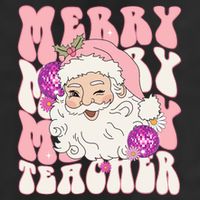 Merry Christmas Cute Teacher Disco Santa Beanie