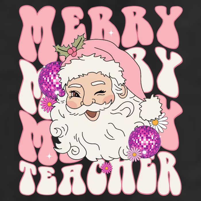 Merry Christmas Cute Teacher Disco Santa Beanie