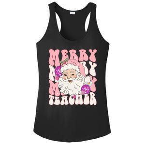 Merry Christmas Cute Teacher Disco Santa Ladies PosiCharge Competitor Racerback Tank