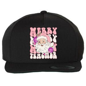 Merry Christmas Cute Teacher Disco Santa Wool Snapback Cap