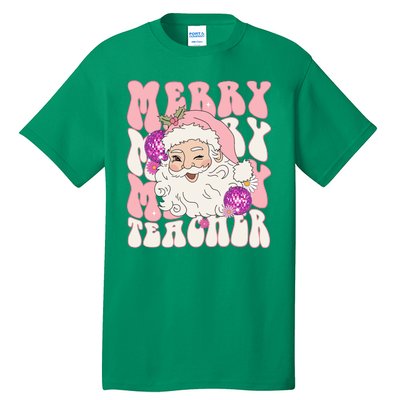 Merry Christmas Cute Teacher Disco Santa Tall T-Shirt